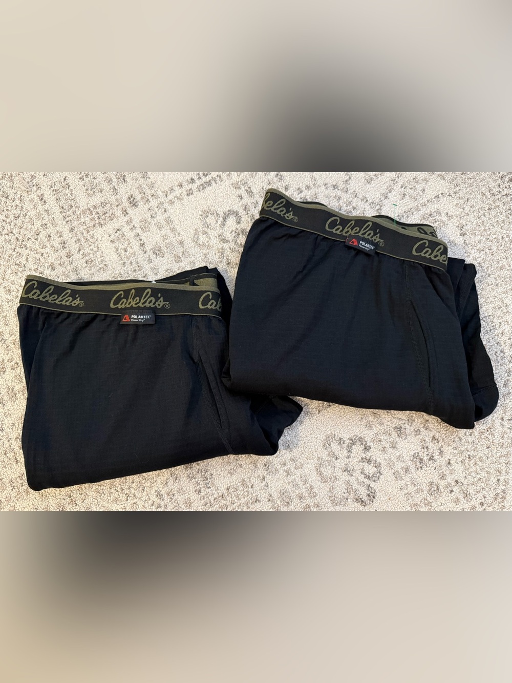 Cabelas Polartec Thermal Base Layer Pants Set of 2 Sz 2XL Black